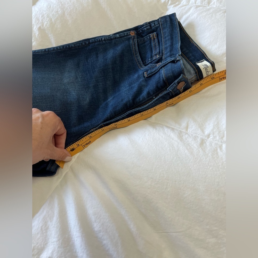 MADEWELL Women's 10" High Rise Skinny Jeans 5-Pocket Medium Wash Raw Hem SZ 28 - Picture 6 of 8